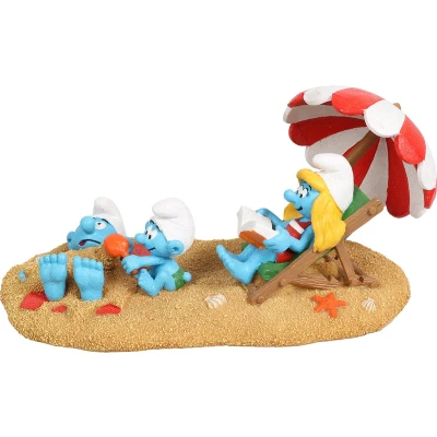Afbeelding van Smurfs Aquadella Aquariumdecoratie Vissen Smurfen Strand Smurfin &amp; Babysmurf 22,4x11,7x11,3cm Meerkleurig 1st