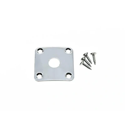 Afbeelding van KAISH Chroom Metaal Gebogen Bodem Jack Plate Base Vierkante Jackplate voor Les Paul LP Gitaren