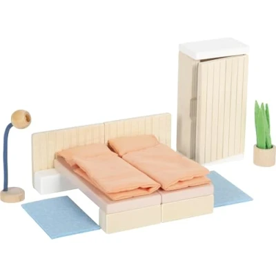 Afbeelding van small foot houten poppenhuis meubels slaapkamer, meubelset voor het poppenhuis, kinderen vanaf 3 jaar, 12631