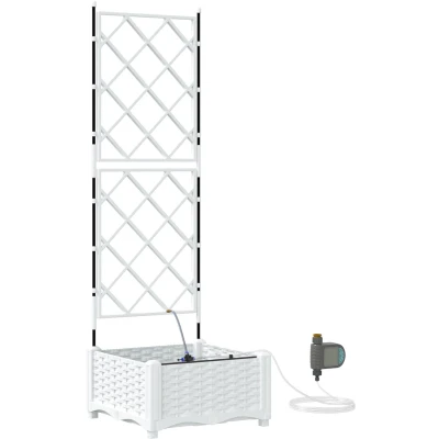 Afbeelding van vidaXL Tuin Plantenbak Wit Kunststof 40 x 126 cm