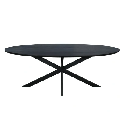 Afbeelding van Starfurn Ferris eettafel ovaal 210 cm zwart Hout