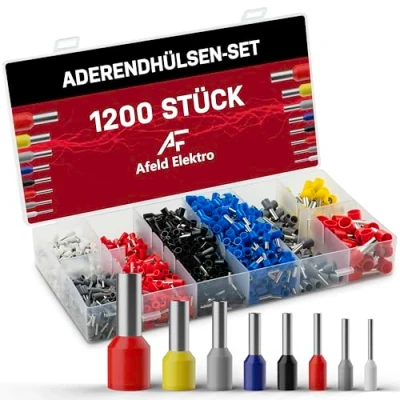 Afbeelding van Adereindhulzen set 1200 stuks geïsoleerd aderhulzen in de maten 0,5 mm2 tot 10