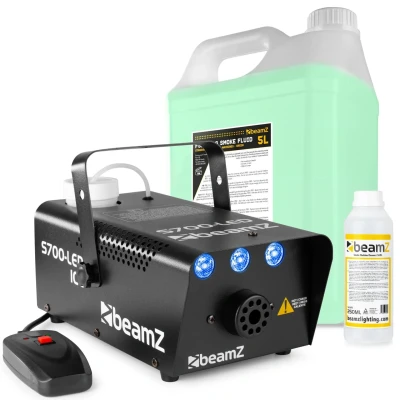 Afbeelding van BeamZ S700LED &#039;ICE&#039; rookmachine met reinigings en rookvloeistof