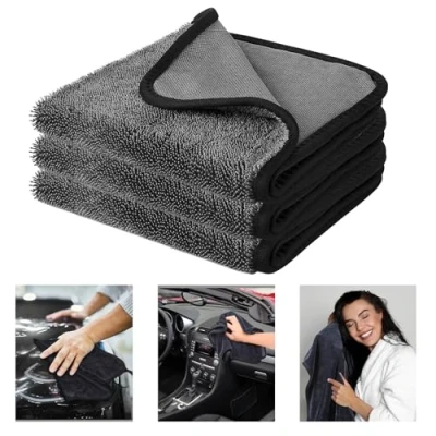 Afbeelding van SerenitySphere Microvezeldoek droogdoek,3 stuks Shiny Wipes Doeken Original, droogdoek 40 x 60 cm, Bath XXL droogdoek, autodroogdoek
