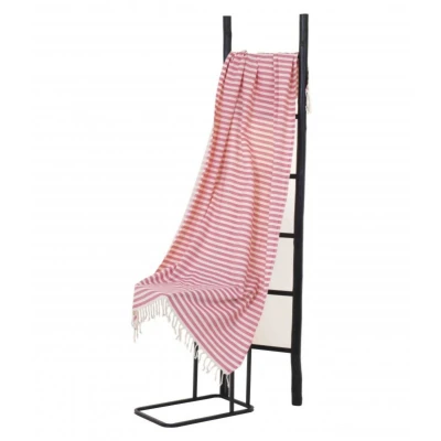 Afbeelding van Hamamdoek Natural Pink Stripes van Hamams own