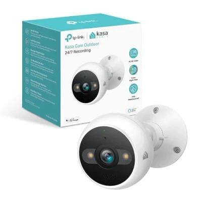 Afbeelding van Kasa 4MP 2K beveiligingscamera buiten bekabeld, IP65, sterrenlichtsensor en 98 Ft nachtzicht, bewegings /persoonsdetectie, 2 weg audio met sirene, cloud/SD kaart opslag, Alexa &amp; Google Assistent compatibel (KC420WS)