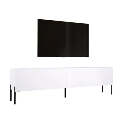 Afbeelding van 3E 3xE living.com TV kast in mat wit met poten zwart, A: B: 170 cm, H: 52 D: 32 cm