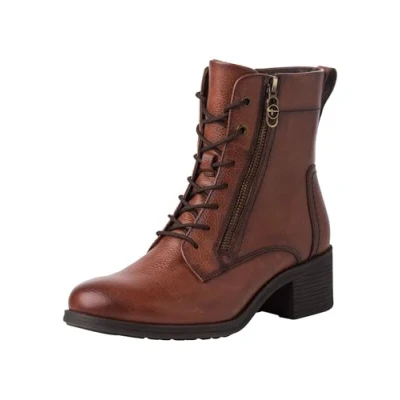 Afbeelding van Tamaris MIT Touchit Veterboots, Dames, Maat: 41, Cognac Leer