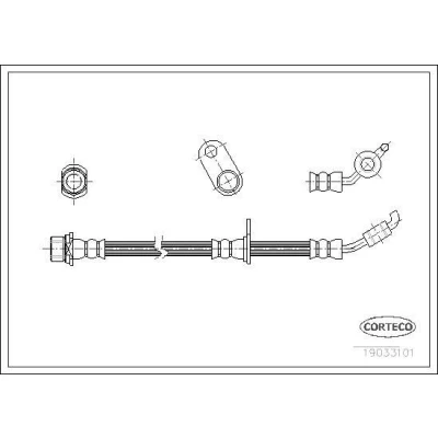 Afbeelding van CORTECO 19033101 Remslang Vooras links 570mm