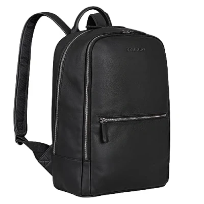 Afbeelding van STILORD &#039;Kellis&#039; Vintage Leather Rugzak Groot voor Business School Uni Modern Laptop 15 inch Messenger DIN A4 Echt Leder, Kleur:zwart