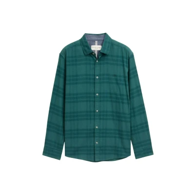 Afbeelding van TOM Tailor tonal check Overhemd, Heren, Maat: Large, Green