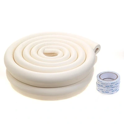Afbeelding van Tuka TKD7003 4 m U vormige randbescherming, extra dikke, stootbescherming voor tafel en meubelranden, kindveilig sponskussen, anti botsingsbumper, strepen, crème