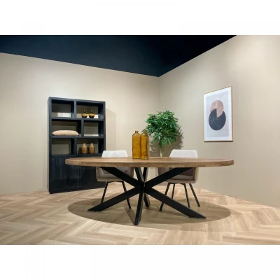 Afbeelding van Brix Sturdy eettafel spider ovaal 180x90 cm Hout