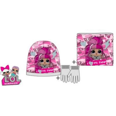 Afbeelding van LOL Surprise Winterset Muts / Sjaal Handschoenen Grijs Multi 52 cm