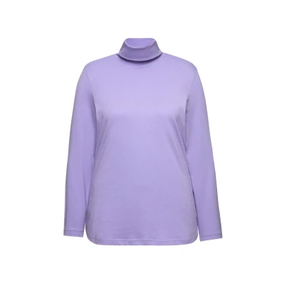 Afbeelding van Ulla Popken SLIM FIT Longsleeve, Dames, Maat: 46/48, Pale lilac
