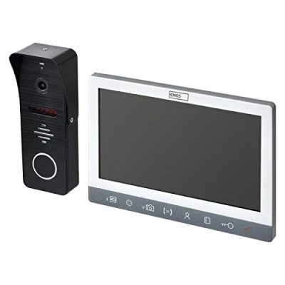 Afbeelding van EMOS H3010 Deurintercomsysteem/video deurbel, waterdichte Full HD camera met nachtzicht, monitor 7 inch lcd kleurendisplay, snapshot, opname, intercom, wit