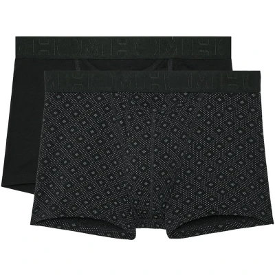 Afbeelding van HOM Neels Boxer briefs H01 2pack Black/black print mannen S