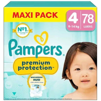 Afbeelding van Pampers Premium Protection Maat 4 Megapack 78 luiers 9/14 KG