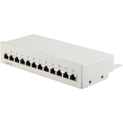 Afbeelding van CAT6 Gigabit Desktop Patch Panel 1U met 12 poorten afgeschermd / grijs