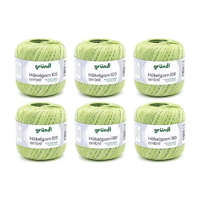 Afbeelding van Gründl Haakgaren 100 ombré (gemerceriseerd katoengaren om te haken van 100% katoen, g/566 m, naalddikte: 1,5 2, 6 x g), pistache