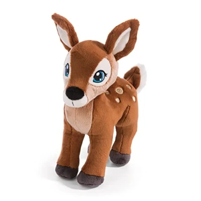 Afbeelding van zachte knuffel hertje Mala Magic 27cm bruin staand Duurzaam zacht speelgoed gemaakt van pluche, schattig om mee te knuffelen en spelen, geweldig geschenkidee