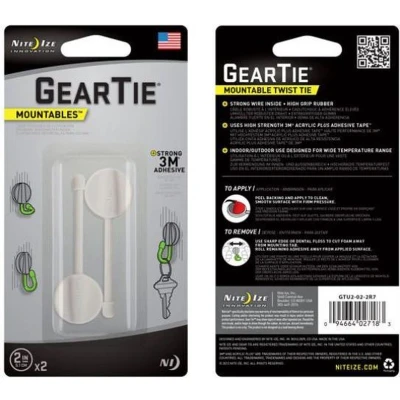 Afbeelding van NITE IZE Gear Tie Mountable 2&quot; White 2 pcs