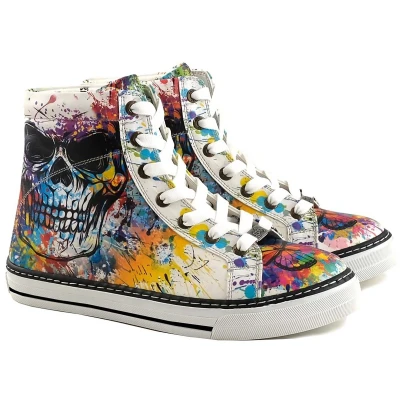 Afbeelding van GOBY Skull Boots Sneakers Laarzen Hoge kwaliteit Handmade Maat 37