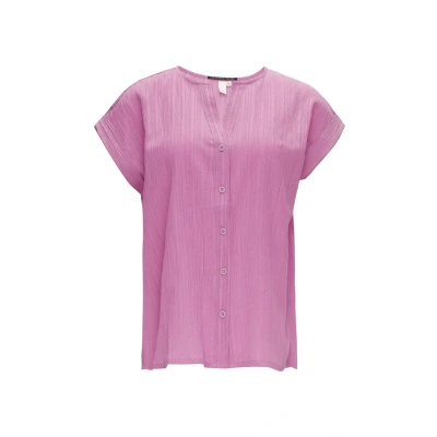 Afbeelding van QS MIT Strukturmuster Blouse, Dames, Maat: 42, Lavendel