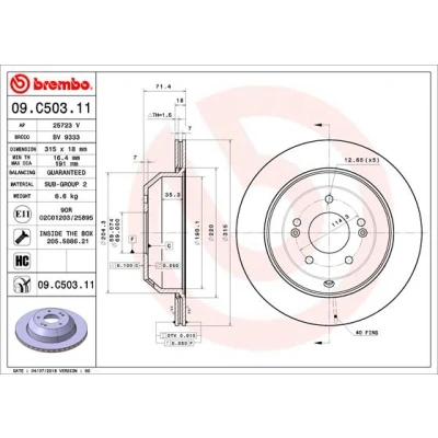 Afbeelding van Brembo Remschijven 09.C503.11