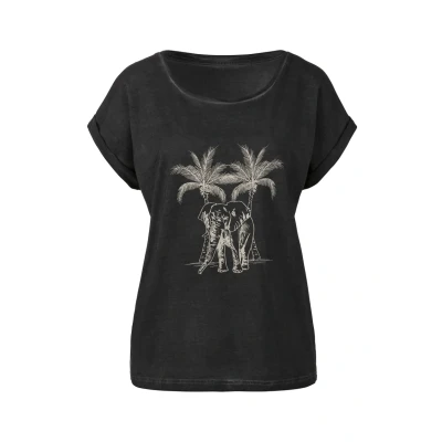 Afbeelding van Vivance Tshirt print, Dames, Maat: 36/38, Anthrazit