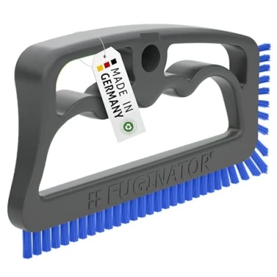 Afbeelding van FUGINATOR® voegenborstel grijs/blauw borstel voor het reinigen van voegen in de badkamer, wc, keuken wand en vloertegels, handige tegels