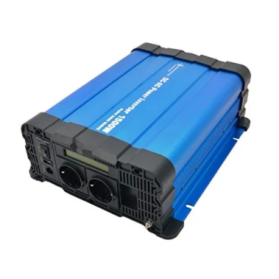 Afbeelding van solartronics Spanningsomvormer FS1500D 24V 1500/3000 Watt pure sinus BLAUW m. Display FS serie LiFePO4 Lithium AGM Gel lood inverter omvormer