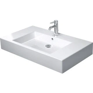 Afbeelding van Duravit Vero meubelwastafel 85x49cm met 1 kraangat Wondergliss wit