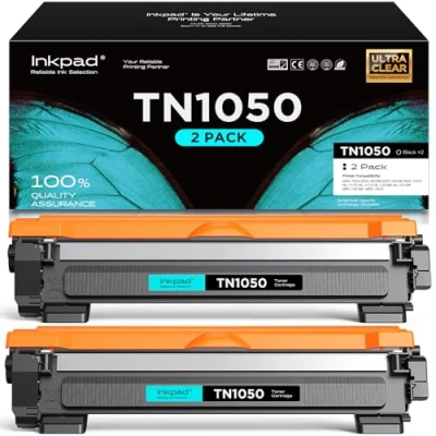 Afbeelding van iNKPAD TN1050, TN 1050, tonercartridges, compatibel met Brother DCP 1612W, HL 1110, 1210W, 1212W, 1510, 1512, 1610, 1610W, MFC 1810, 1910W, zwart, 2 stuks