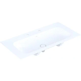 Afbeelding van Villeroy &amp; Boch Finion inbouw dubbele meubelwastafel stone white