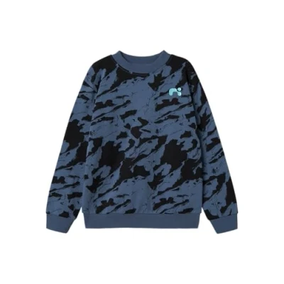 Afbeelding van NAME IT KIDS sweater NKMNIFINGO met all over print blauw/zwart
