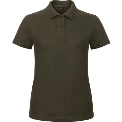 Afbeelding van Dames Polo ID.001 Bruin merk B&amp;C maat XL
