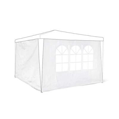 Afbeelding van Relaxdays partytent zijwand 2 stuks, voor 3x3 paviljoen, klittenband, met raam, windbescherming, waterafstotend, wit