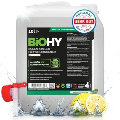 Afbeelding van BiOHY Vloerreiniger voor dweilrobots (10 Liter Busje) uitlaatkraan Concentreer alle veeg &amp; zuigrobots met natte functie duurzaam ecologisch lentegeur (Wischroboter)