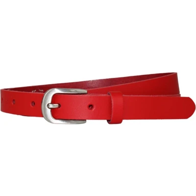 Afbeelding van Fana Belts Smalle riem Rood Leren dames Taillemaat 110 Taille