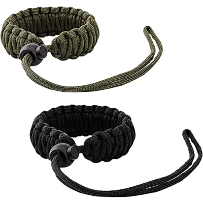 Afbeelding van MoKo Universal Paracord [2 Pack], Nylon Braided Adjustable Camera Hand Grip Strap for Video Camcorder, Binoculars and Nikon/Canon/Sony/Minolta/Panasonic/SLR/DSLR Digital Cameras, Black &amp; Army Green