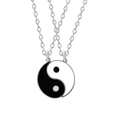 Afbeelding van Bixorp Friends BFF Ketting voor 2 met Yin Yang in Twee Helften Vriendschapsketting Meisjes Best Vriendschap Cadeau