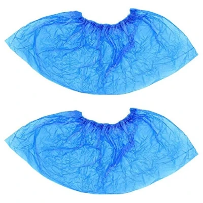 Afbeelding van Schoenovertrekken, Schoenenhoezen 300 Stuks, AURMOO PE Wegwerp Overschoenen, Wegwerpoverschoenen, Anti slip en Waterdichte Wegwerpschoenenhoezen (150 Paren, Blauw)