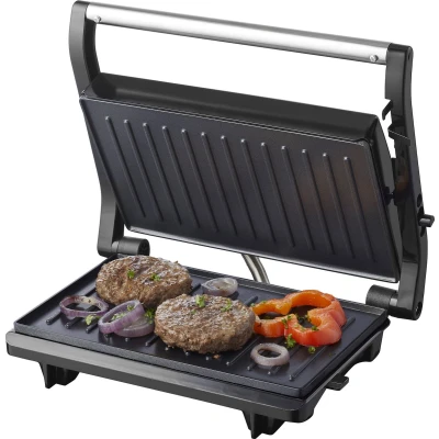 Afbeelding van Tomado TGC2001S kleine contactgrill zwart/rvs 750 watt