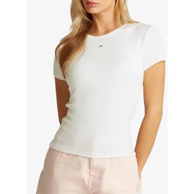 Afbeelding van Tommy Hilfiger dames T shirt met ribstructuur in de kleur Multicolor, maat: S
