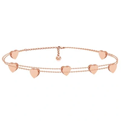 Afbeelding van Hart Armband Kleur voor Dames in Roségoud I Erearmband met Filigraan Harten Verstelbare Vriendschapsarmband