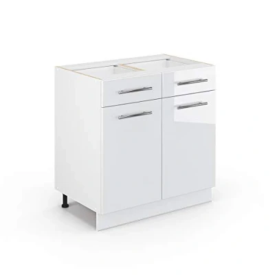 Afbeelding van Vicco Keukenonderkast Fame Line, Wit/Wit, 80 cm zonder werkblad
