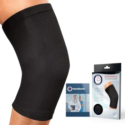 Afbeelding van Medische kniebrace/kniesteun/compressie kniekous met gids garandeert verlichting bij artritis, tendinitis &amp; blessures (Zwart, XL)