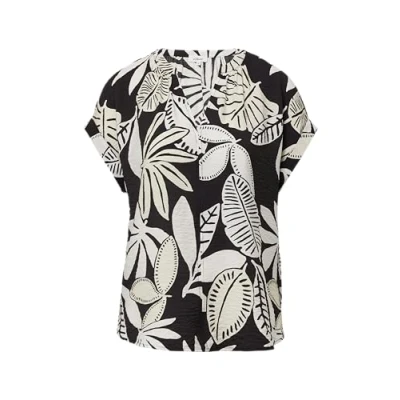 Afbeelding van s.Oliver Gestructureerde blouse met raff details, zwart, 42