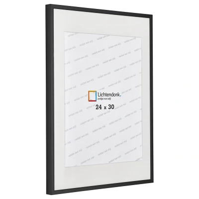 Afbeelding van Wissellijst Met Passepartout Aluminium Zwart 24 x 30 cm